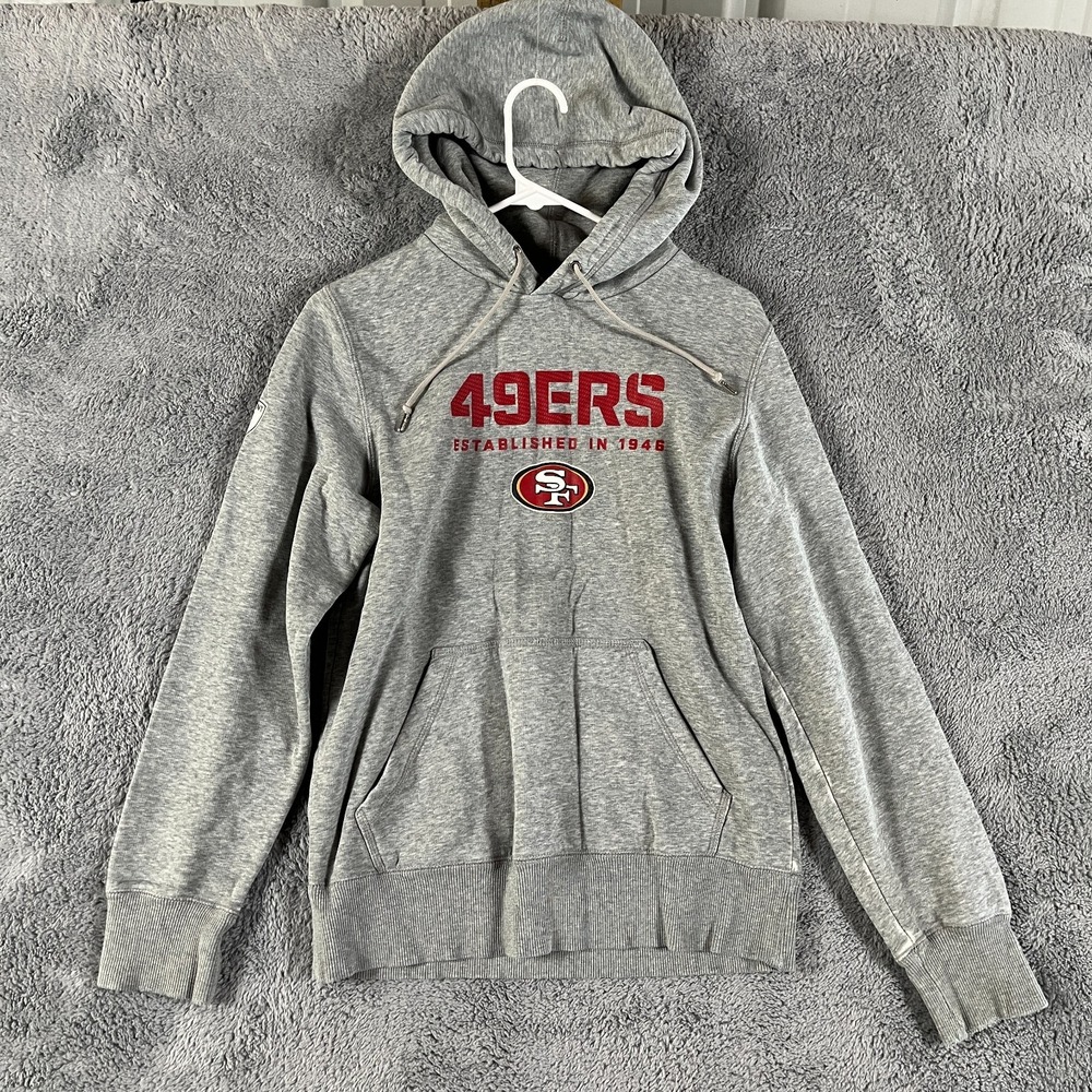 San Francisco 49ers Hoodie Mens S Gray Nike NFL Football Fleece Lined Pullover